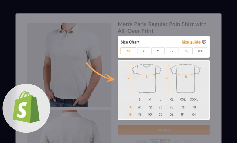 Size Chart in Shopify Product Pages